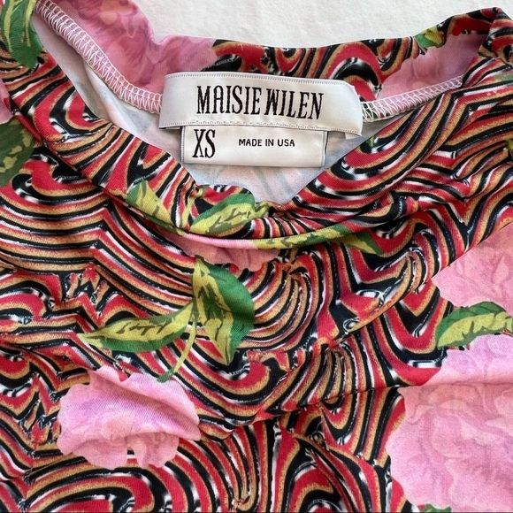 MAISIE WILEN FLORAL PRINT BODY SHOP TOP ROSE RED - Picture 3 of 7
